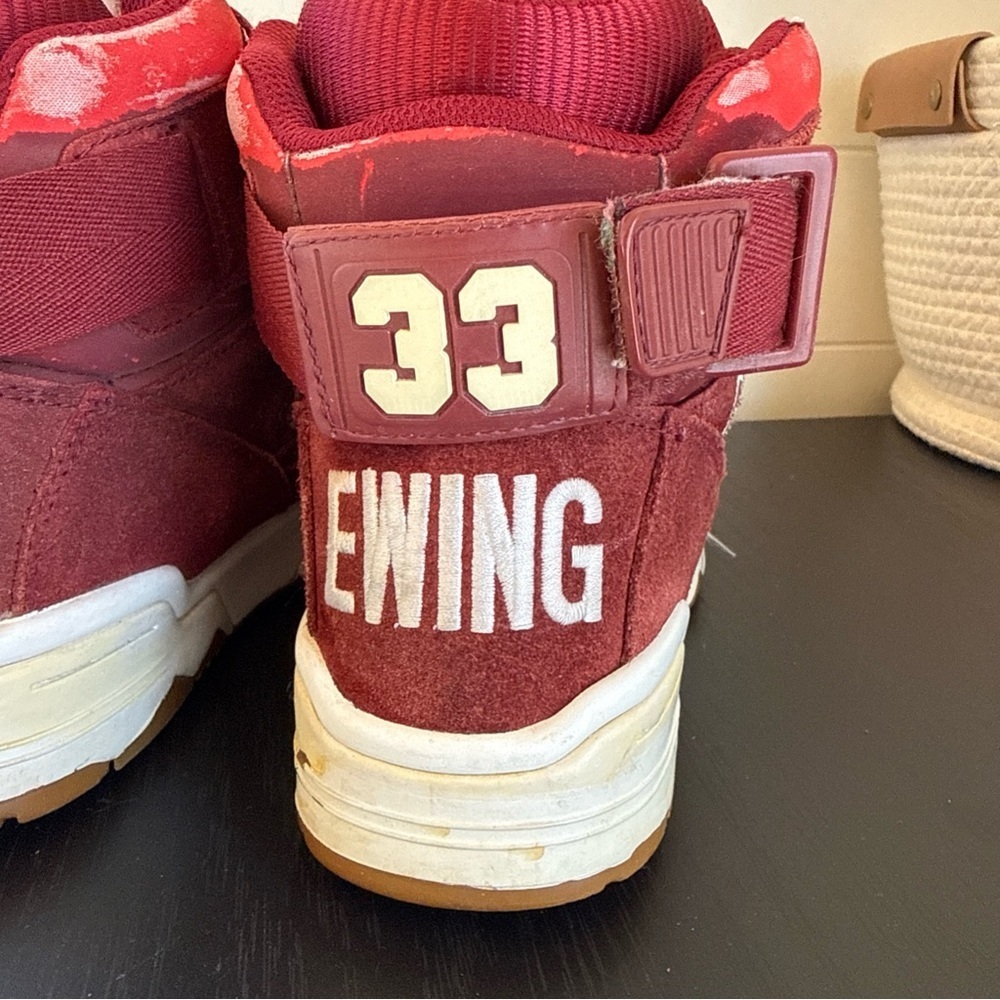 Patrick Ewing 33 HI Top Red Suede Sneakers - Size US 8 EUR 41 Vintage - Picture 5 of 10